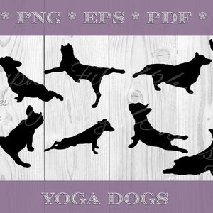 Yoga Honden SVG Bundel - Hond Silhouet- Yoga Silhouetten Clip Art