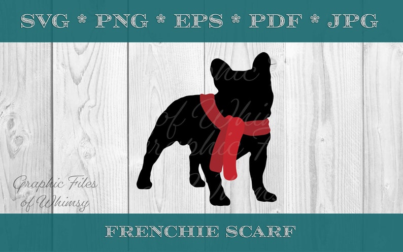 Christmas Frenchie SVG French Bulldog Holiday Scarf Scalable | Etsy
