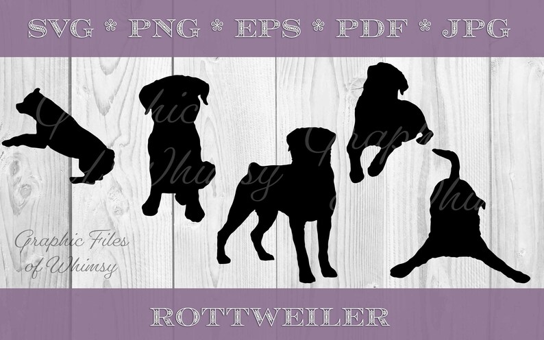 Download Rottweiler Svg Rottie Dog Silhouette Png Jpg Pdf Eps Digital Graphic Files Clip Art Art Collectibles Vadel Com