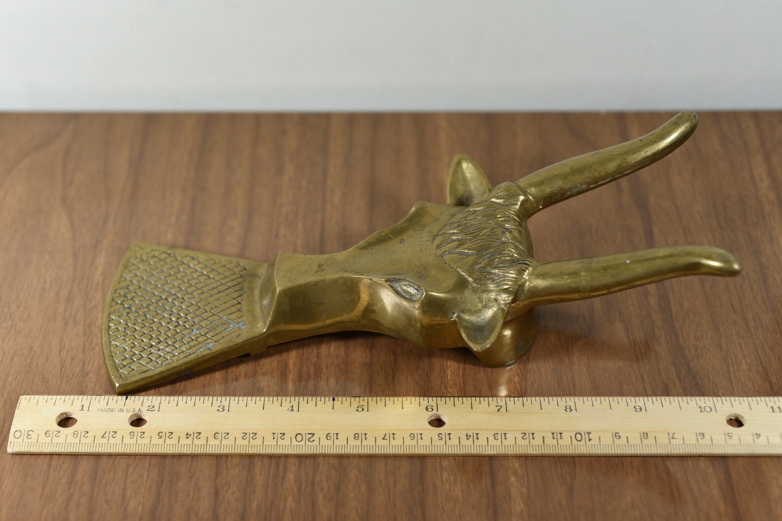 Vintage Brass Boot Jack Longhorn Steer Western Style Metal Etsy