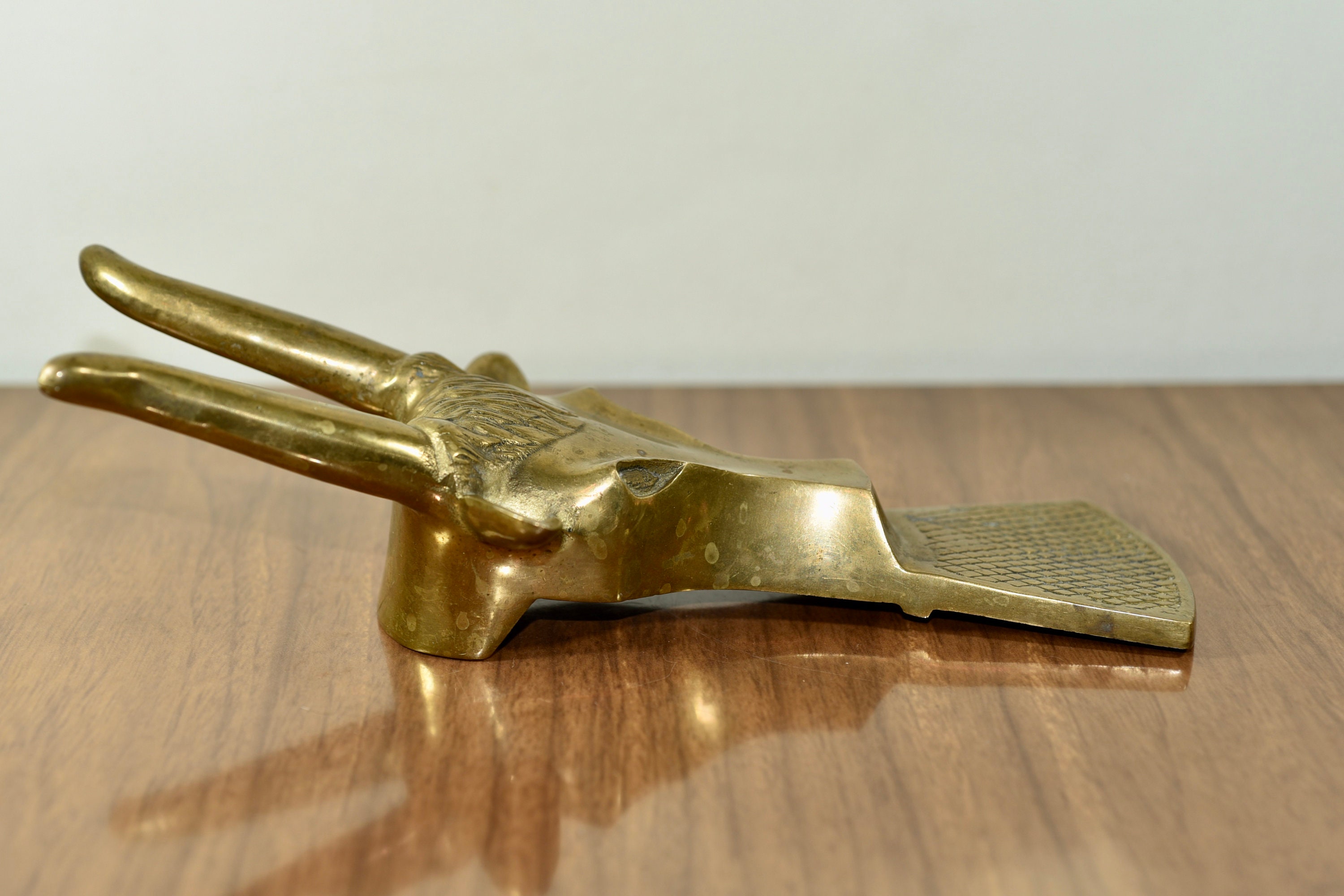 Vintage Brass Boot Jack Longhorn Steer Western Style Metal Etsy