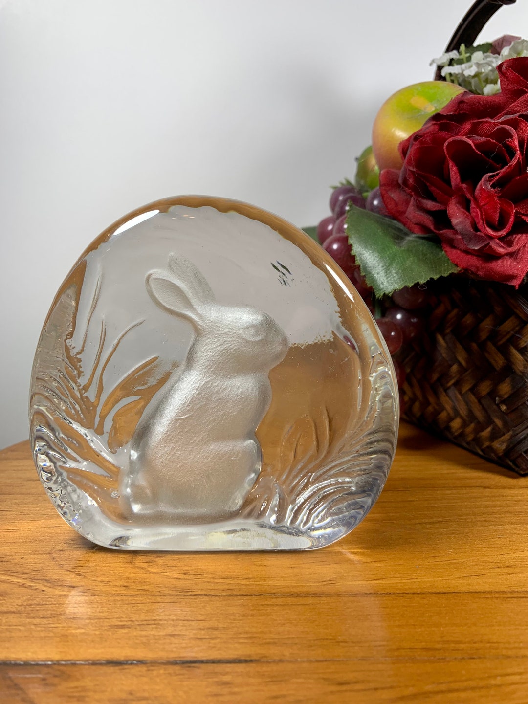 Vintage Zajecar Yugoslavia Crystal Rabbit Paperweight 24 Lead Crystal