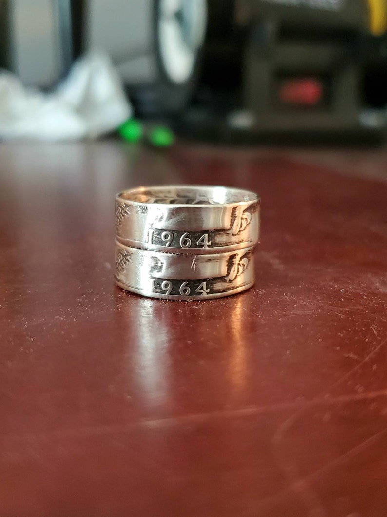Coin ring hand made from a US quarter various years