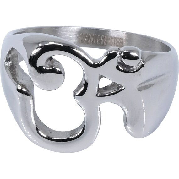 Om Ring Mai Concepts 316 Grade Stainless Steel Polished Hindu