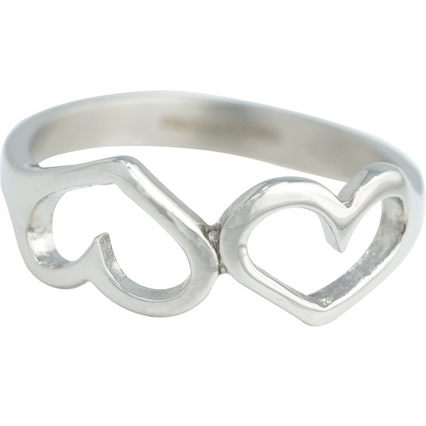 Double Heart Ring Mai Concepts Stainless Steel 316 Grade Promise Standard Ring Sizes Recyclable Gift Box Polished Comfortable Durable