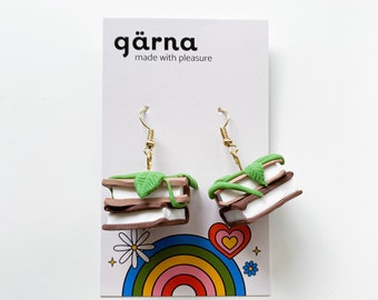 Book Stack Earrings - polymer clay earrings