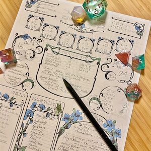 Art Nouveau DND 5e Character Sheet