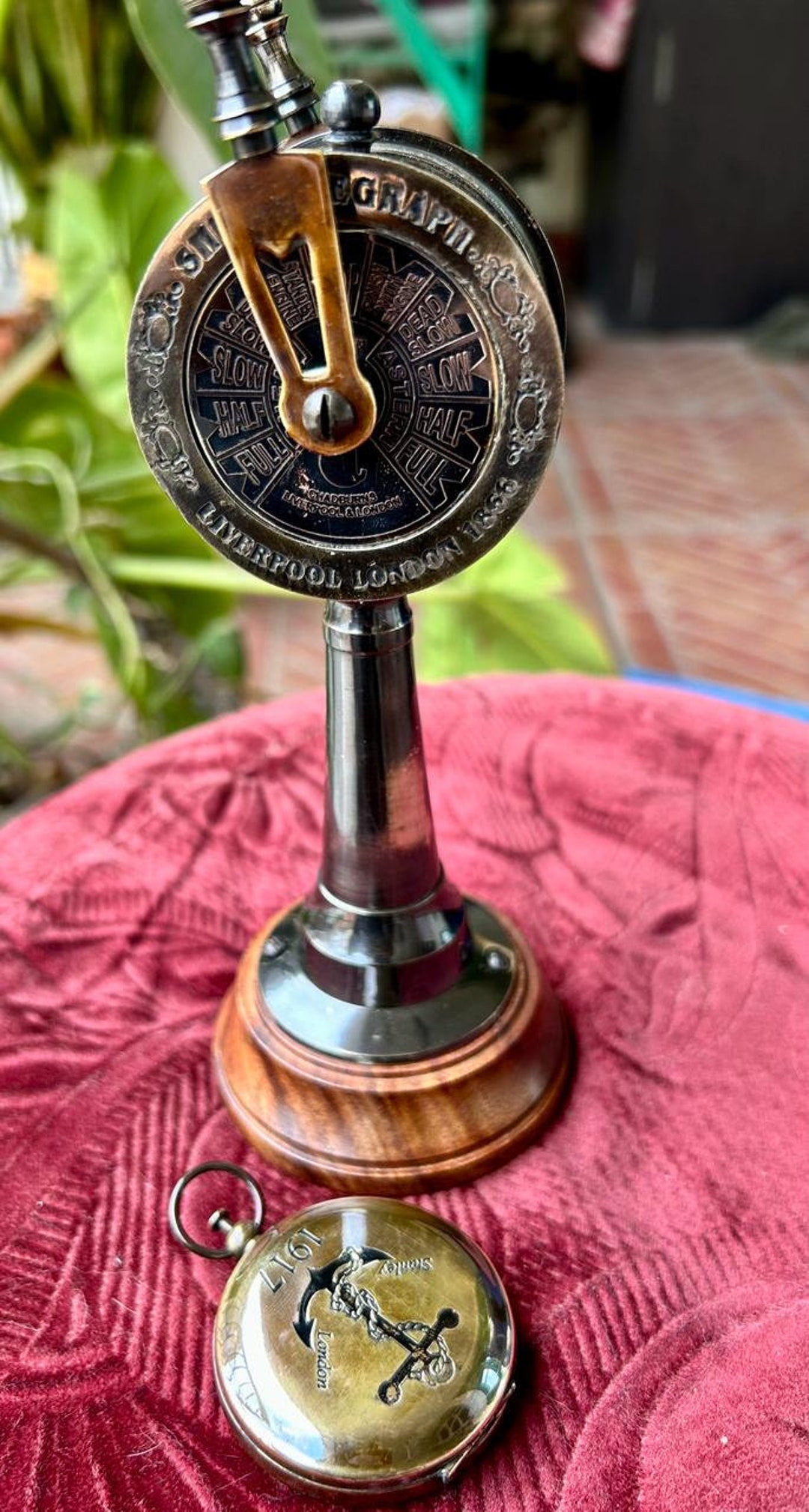 Vintage Brass Ship Engine Room Telegraph Marine With Push Button ...