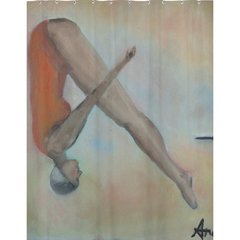 Shower Curtain The Swan Dive By Artist Ane Howard