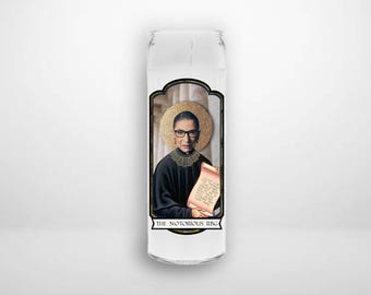 Ruth Bader Ginsburg THE NOTORIOUS RBG Saint Prayer Candle Gift