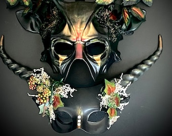 Forest Masquerade Mask: Horned Animal Ball Party Mask
