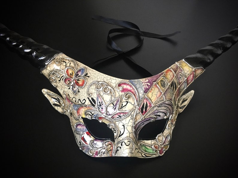 Floral Design Mask Half Face Mask Animal Mask Women Masquerade Mask Mask for Women Halloween Mask Horn Mask Party Event Mask