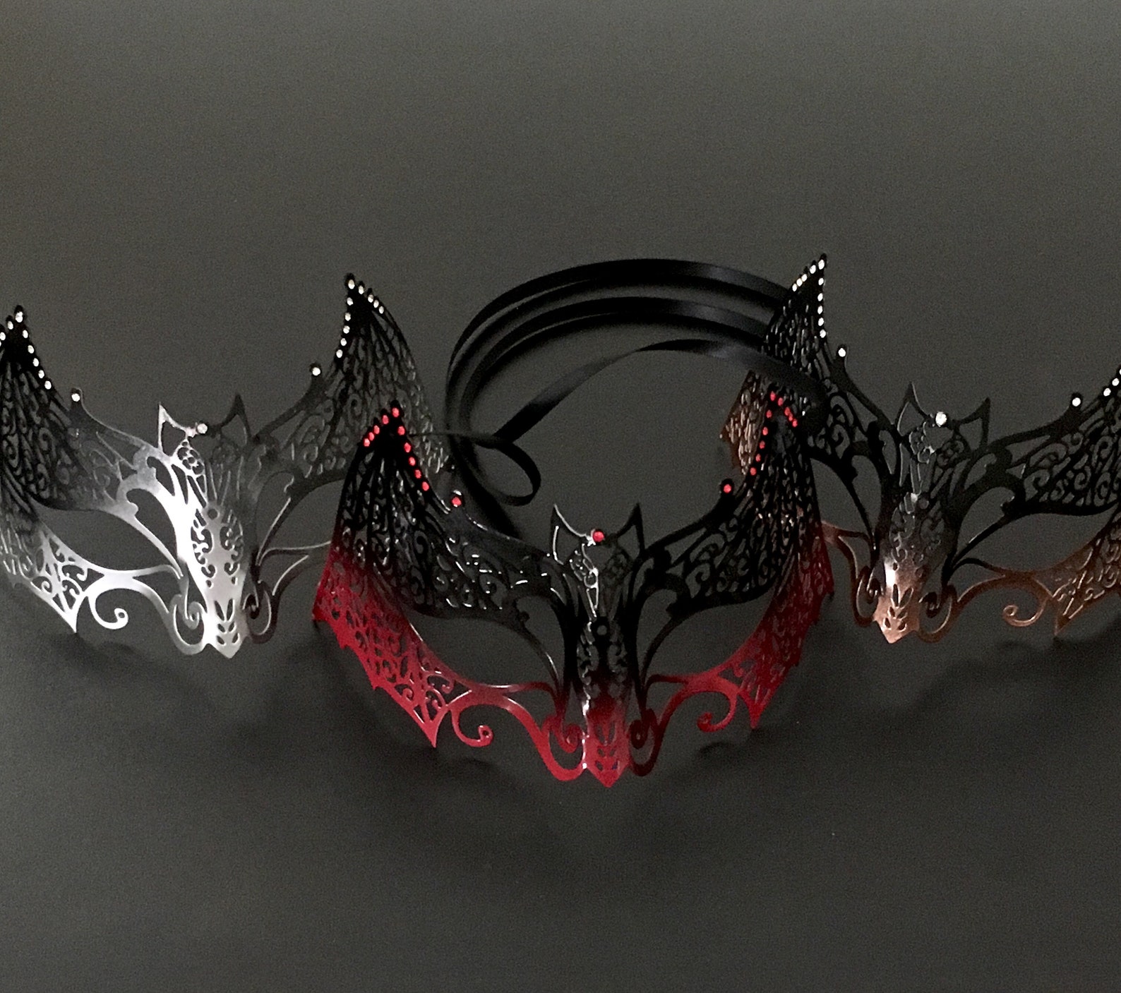 Red Black Masquerade Mask Couple Bat Mask Ball Party Madk | Etsy