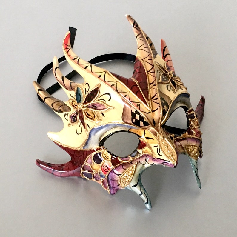 Gold Masquerade Mask Mask Animal Horns Mask Goblin Etsy