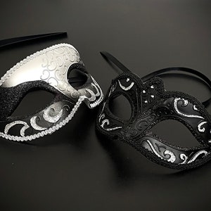 Black & Silver Masquerade Mask: Party Ball Mask