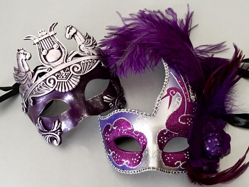 Party Event Mask Feather Masquerade Mask Mask for Women Wedding Masquerade Mask Purple Silver Masquerade Mask Feather Women Mask
