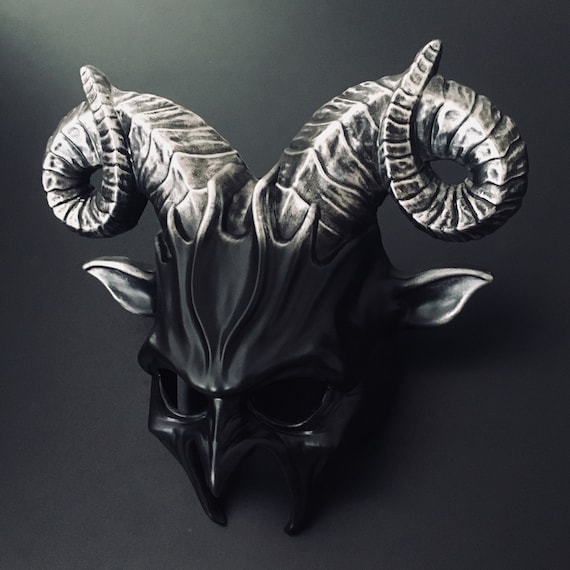 Black Gold Ram Mask Halloween Maskevil Mask Devil Mask Etsy
