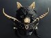 Black Gold Masquerade Mask, Women Animal Mask, Wolf Mask, Ball Party Mask, Anniversary Mask, Halloween Mask, Party Mask, Horns Masks