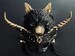 Black Gold Masquerade Mask, Women Animal Mask, Wolf Mask, Ball Party Mask, Anniversary Mask, Halloween Mask, Party Mask, Horns Masks 