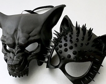 Black Masquerade Mask, Black Animal Mask, Ball Party Mask, Wolf Mask, Cat Mask, Women Cat Mask, Anniversary Mask, Party Mask, Halloween Mask