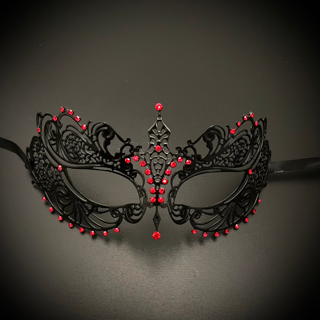 Black Masquerade Mask Metal Mask Women Mask Metal Mask Etsy