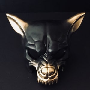 Black & Gold Wolf Mask - Halloween Masquerade Costume