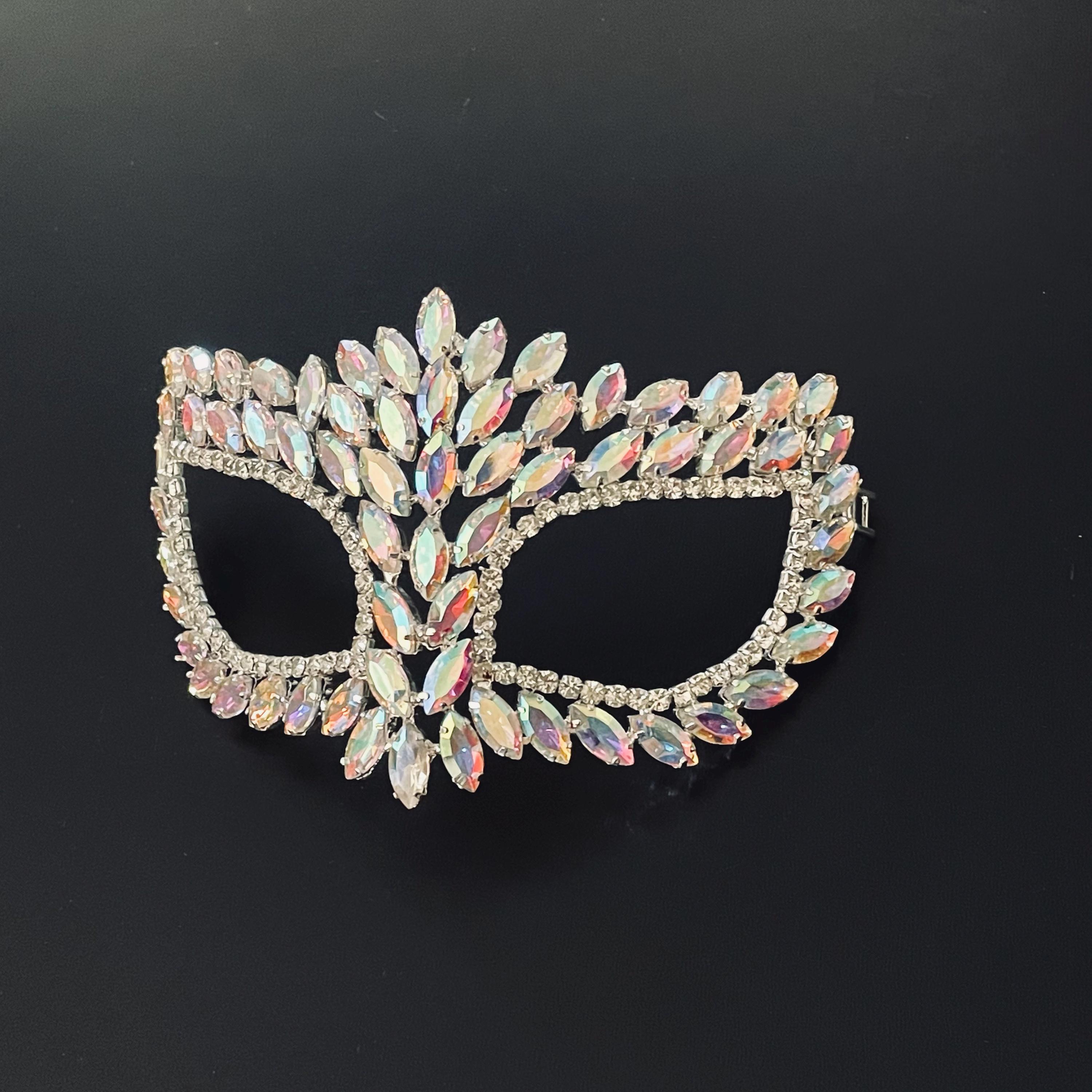 Gold masquerade mask, Diamond Crystal Mask, Masquerade Wedding mask, Stick Mask Crystal Masquerade Mask With Stick, Met Gala Gold Stick Mask  main image 2