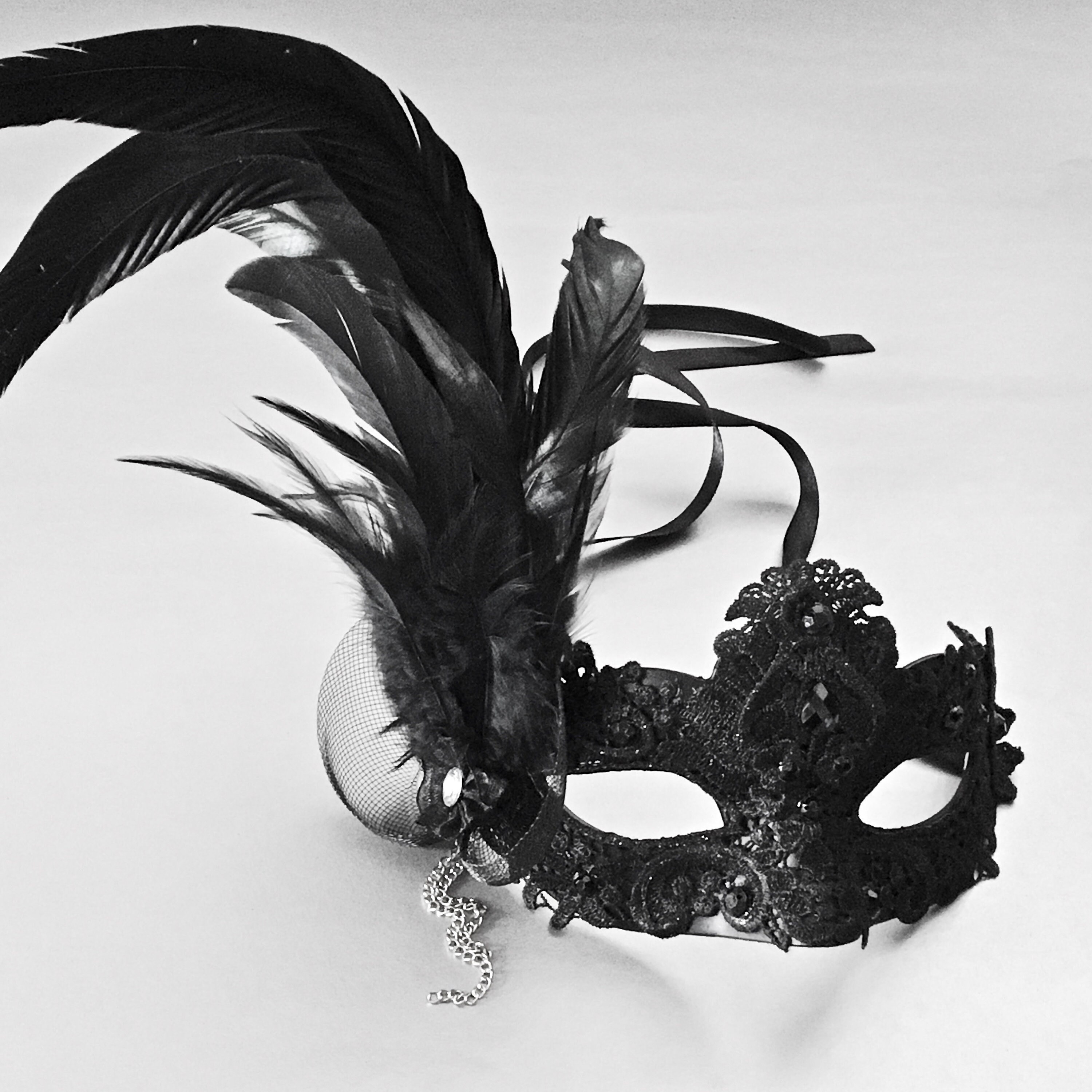 Feather Masquerade Mask Black Feather Mask Carnival Ball | Etsy
