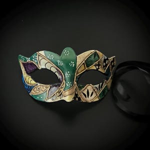 Venetian Style Masquerade Mask: Green Party Mask