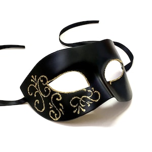 Black Masquerade Mask, Black Men Mask, Venetian Black Mask, Men Mask, Classic Men Mask, Halloween Mask, Ball Mask, Party Men Mask, Prom Mask