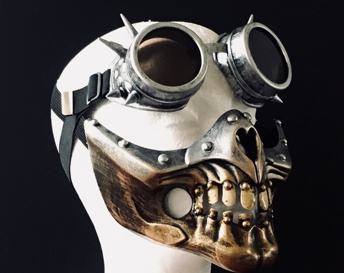 Gold Silver Masquerade Mask, Steampunk Mask, Halloween Mask, Halloween