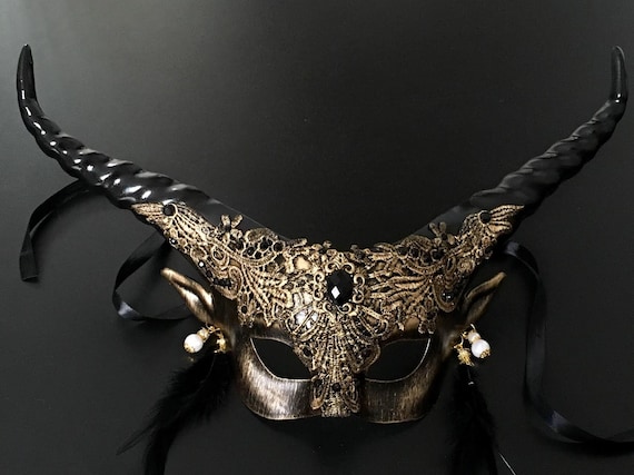 Floral Design Mask Half Face Mask Animal Mask Women Masquerade Mask Mask for Women Halloween Mask Horn Mask Party Event Mask