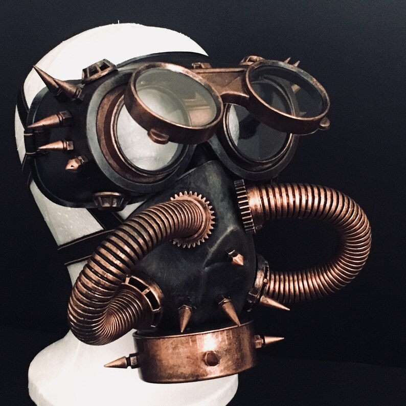 Black Copper Gas Mask Respirator Halloween Costume Mask Etsy