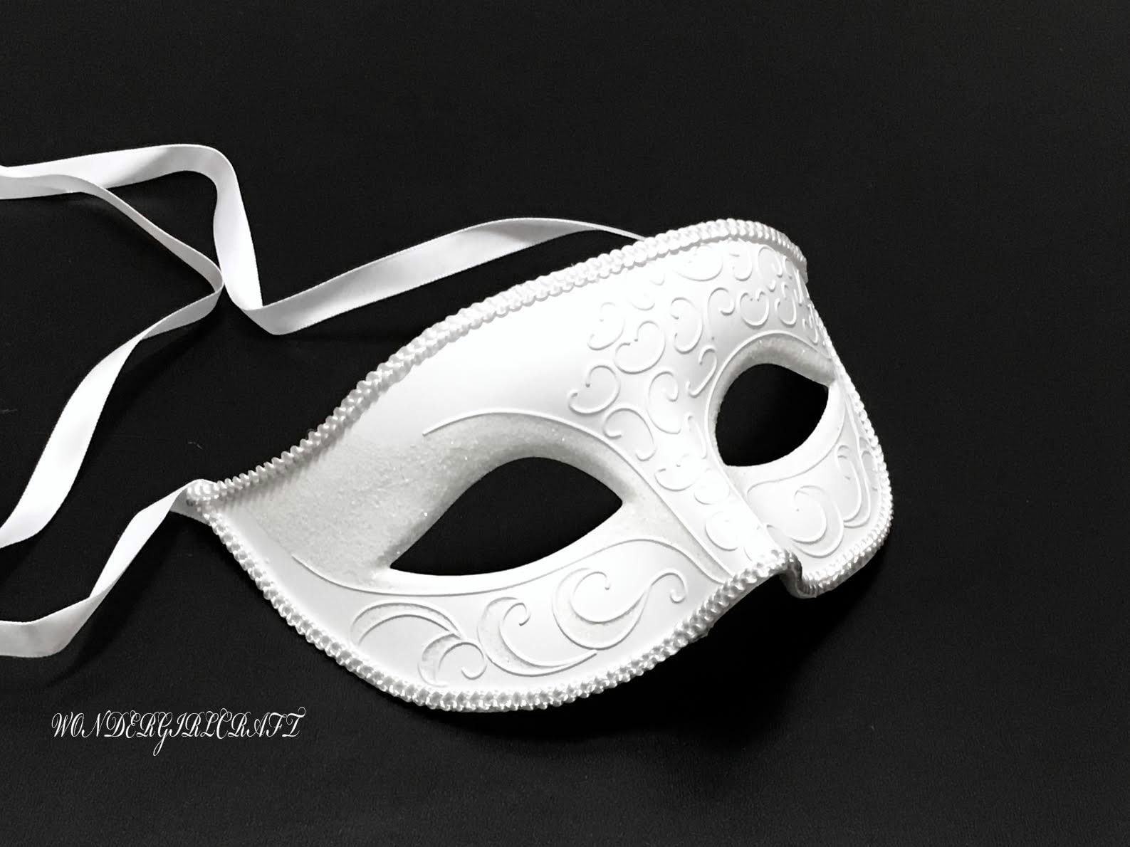 White Masquerade Mask White Men Mask Mask - Etsy