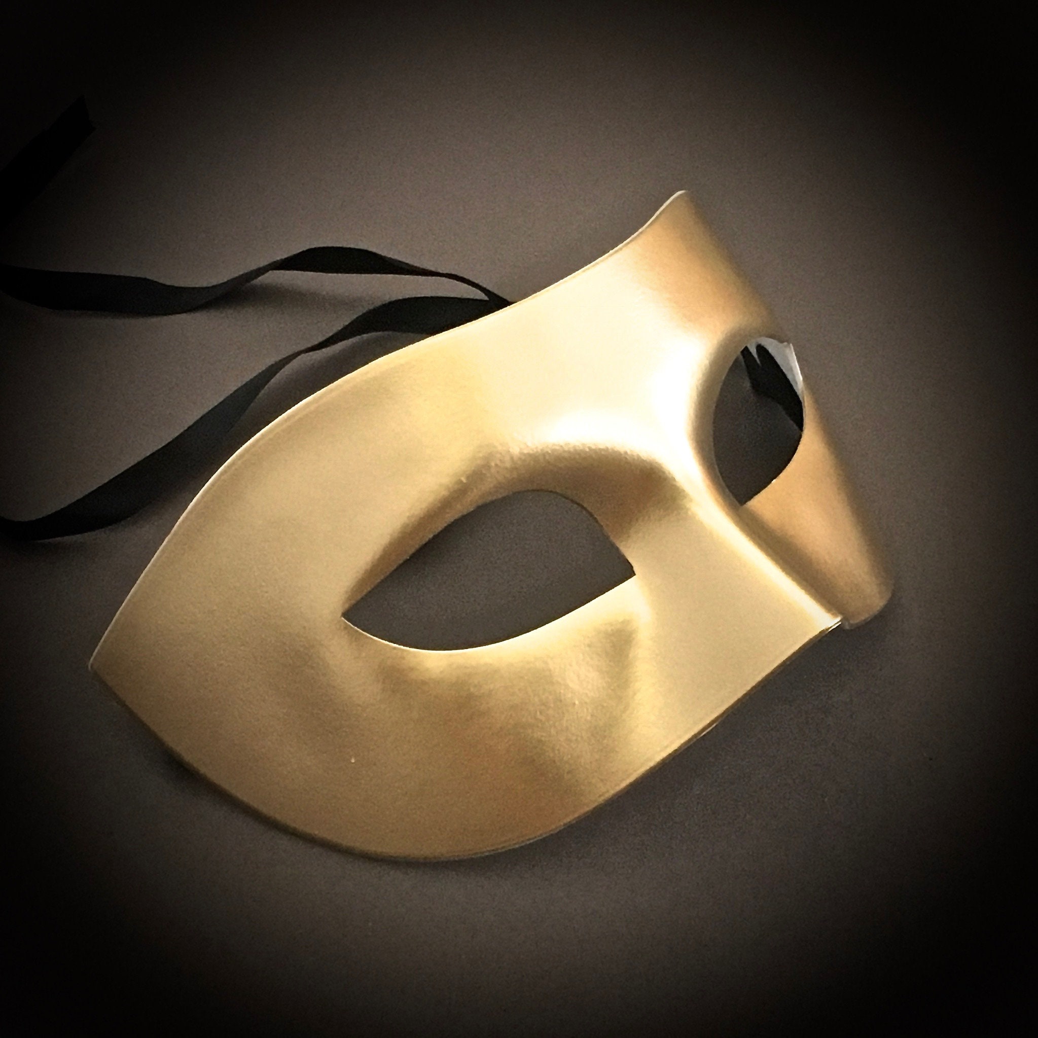 Masquerade Men Mask Party Event Mask Classic Metallic Mask Etsy