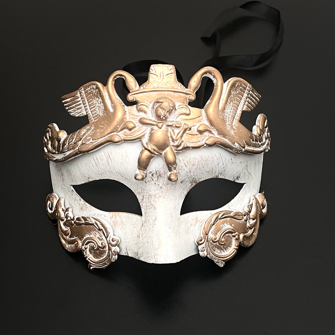 Venetian Masquerade Mask: White & Gold Angelic Party Mask - Etsy