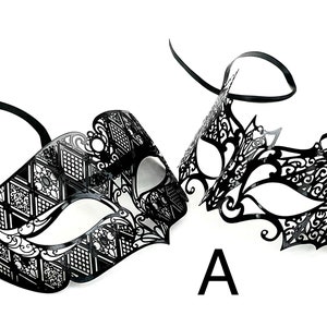 Black Metal Masquerade Mask: Rhinestone Costume Mask