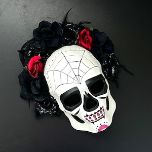 Black White Masquerade Mask, Halloween Mask, Day of the Dead Mask, Ball Mask, Halloween, Skull Mask