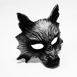 Black and White Wolf Mask: Halloween Masquerade Party Mask