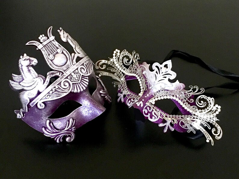 Purple Silver Masquerade Mask Wedding Masquerade Mask Party Event Mask Feather Masquerade Mask Mask for Women Luxury Women Mask