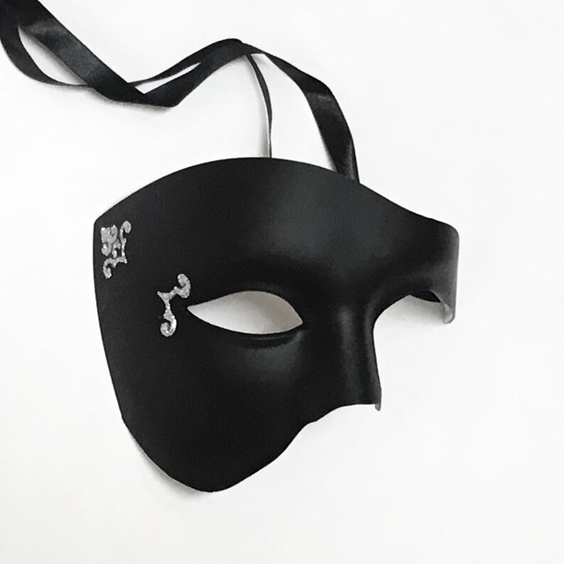 Black Masquerade Mask Black Men Mask Halloween Mask Men Etsy