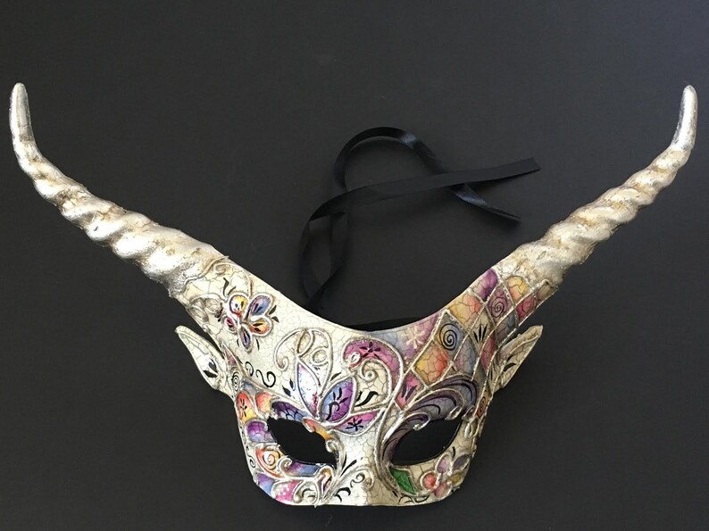 Floral Design Mask Half Face Mask Animal Mask Women Masquerade Mask Mask for Women Halloween Mask Horn Mask Party Event Mask