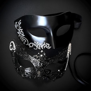 Rhinestone Black Metal Masquerade Mask: Women&#39;s/Men&#39;s Party Mask