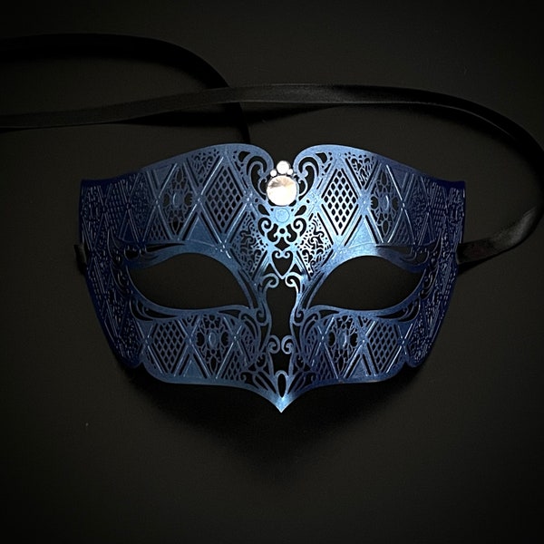 Blue Masquerade Mask - Etsy