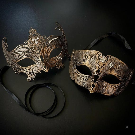 Venetian Metal Masquerade Mask: Halloween Ball Party Mask