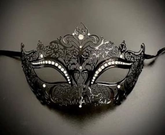 Black Masquerade Mask Set, Rhinestone Women's, Men's - Etsy