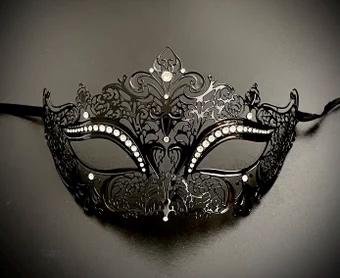 Black Masquerade Mask Set, Rhinestone Women's, Men's - Etsy