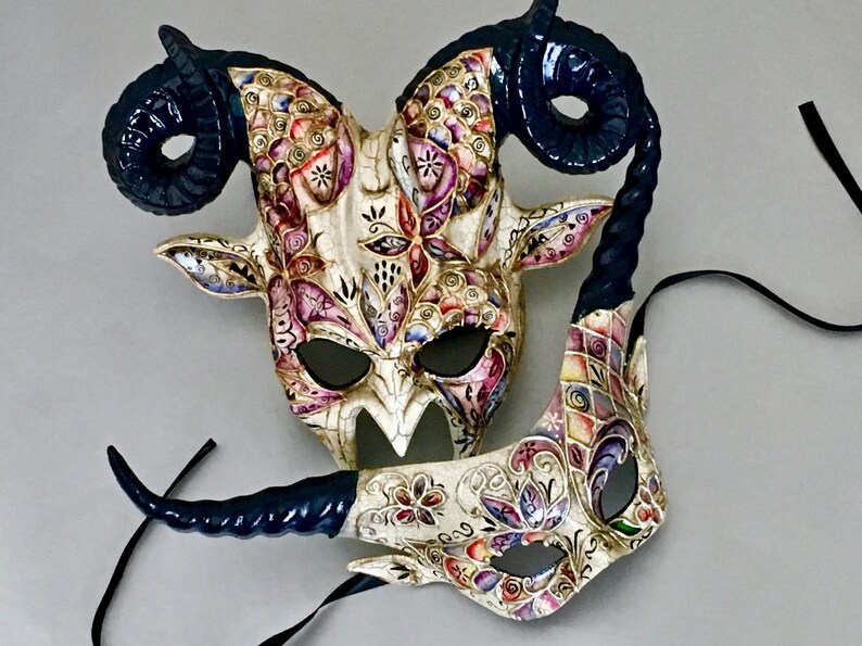 Midnight Blue Masquerade Mask Halloween Mask Floral Design | Etsy