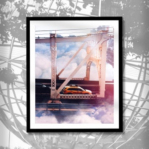 Surreal Taxi*  Ed Koch Bridge Manhattan Roosevelt Island | Photo Print Wall Decor