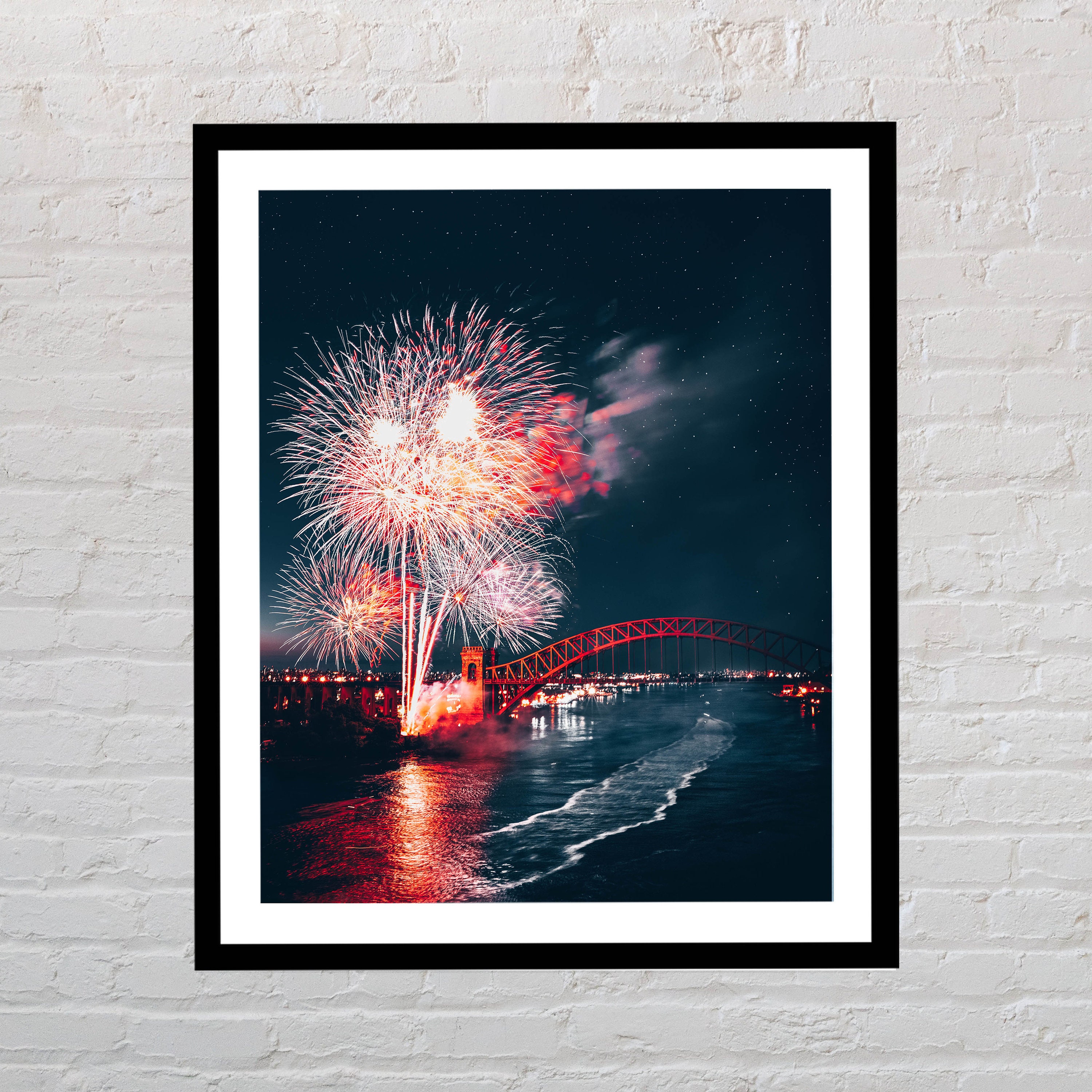 Astoria Fireworks* Queens NYC Hell Gate Bridge Fourth of July Independence Day Photo Print by Vito Oliva